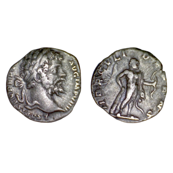 Denier de Séptime Sévère (197) RIC.97 HERCVLI DEFENS Rome