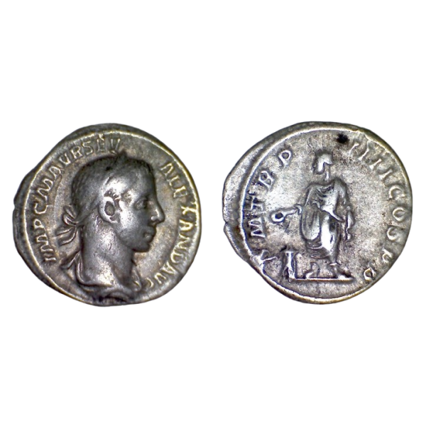 Denier de Sévère Alexandre (226) Ric.50 Empereur Sacrifiant Rome
