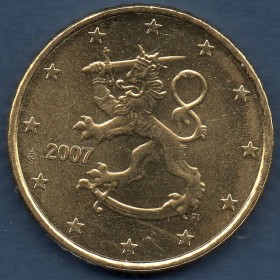 Pièce de 50 centimes d'Euro Finlande - 2ème type et 2ème carte (2007 à nos jours)