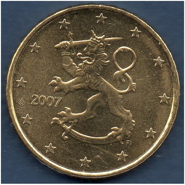 Pièce de 50 centimes d'Euro Finlande - 2ème type et 2ème carte (2007 à nos jours)