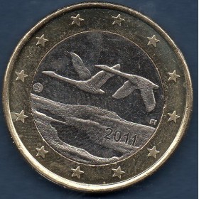 Pièce de 1 Euro Finlande - 2ème type et 2ème carte (2007 à nos jours)