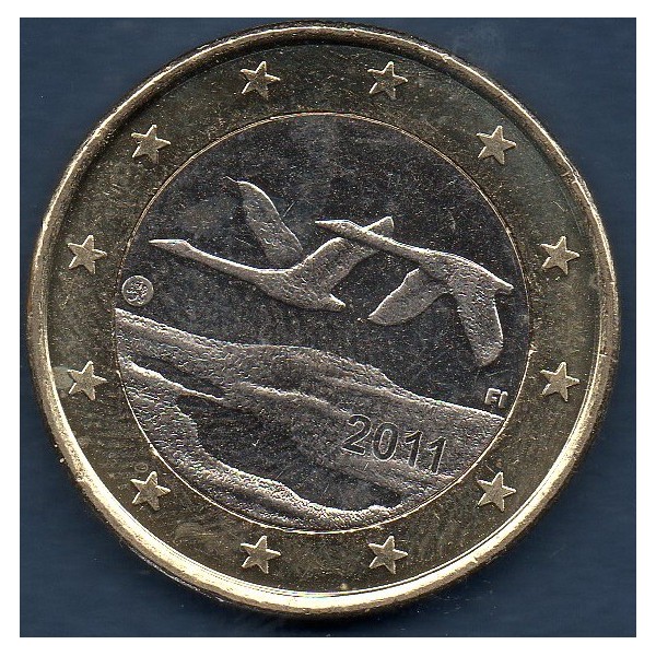 Pièce de 1 Euro Finlande - 2ème type et 2ème carte (2007 à nos jours)