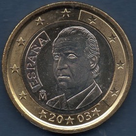 Pièce de 1 Euro Espagne - 1er Type, 1ère Carte (1999-2006)