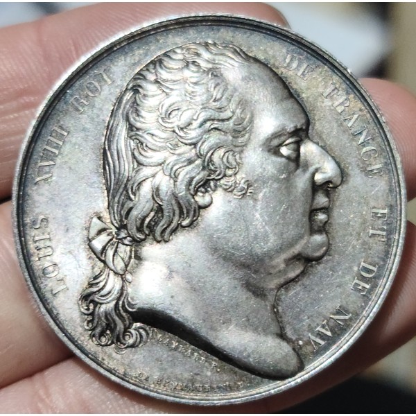 Medaille Louis XVIII Chambre des députés, 1823 Argent
