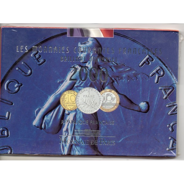 Coffret BU France 2000 pièces de monnaies en Franc