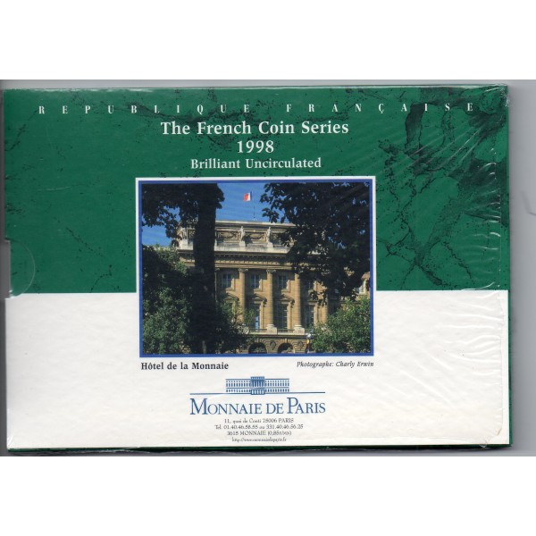 Coffret BU France 1998 série pièces en Franc