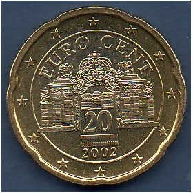 Pièce de 20 centimes d'Euro Autriche - 1ère Carte (2002-2007)