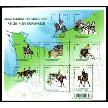 Bloc Feuillet France Yvert F4890 Jeux équestres Mondiaux