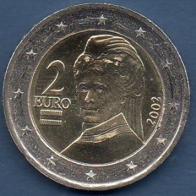 Pièce de 2 Euro Autriche - 1ère Carte (2002-2007)