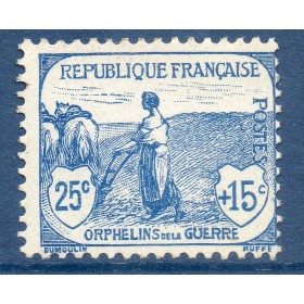 Timbre France Yvert No 151 Orphelin de la Guerre bleu neuf **