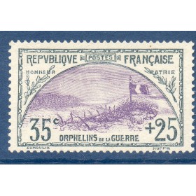 Timbre France Yvert No 152 Orphelin de la Guerre Ardoise et Violet neuf **