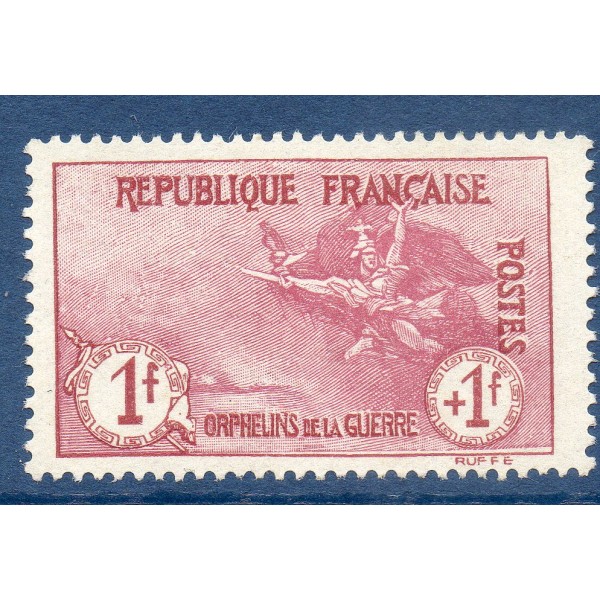 Timbre France Yvert No 154 Orphelin de la Guerre carmin neuf **
