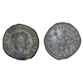 Sesterce de Gordien III (241-242) Ric.302 Apollon atelier Rome