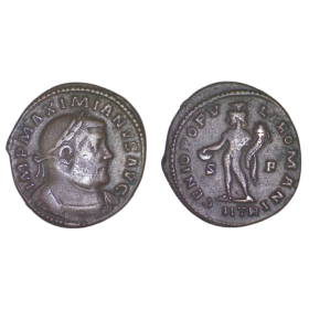 AE1 Maximien Hercule (302-303), Ric.525b GENIO POPVLI ROMANI Treves