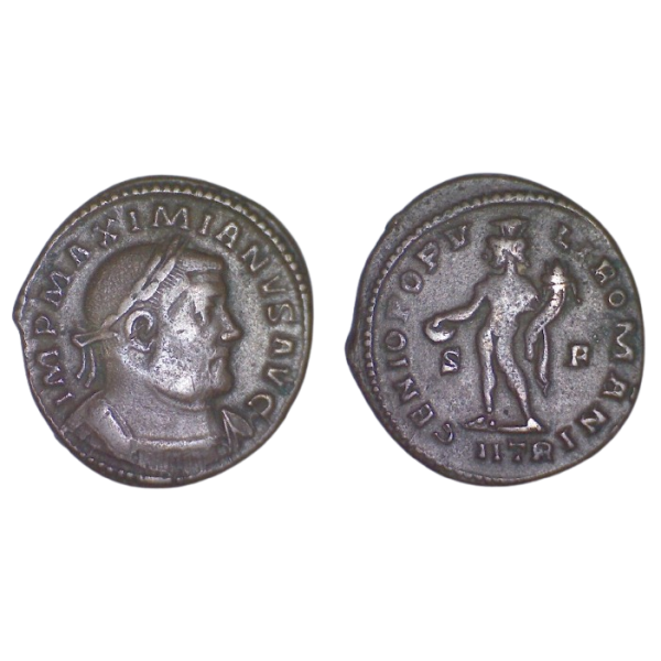 AE1 Maximien Hercule (302-303), Ric.525b GENIO POPVLI ROMANI Treves