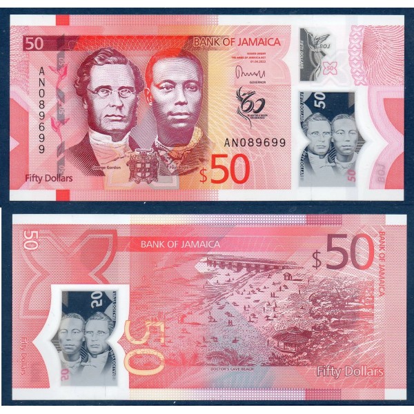 Jamaique P.96, Spl Billet de 50 dollars 2022 Gordon et Bogle