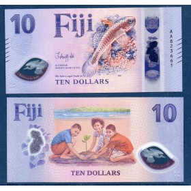Fidji P.126a, Neuf Billet de 10 Dollars 2026 Poisson beli