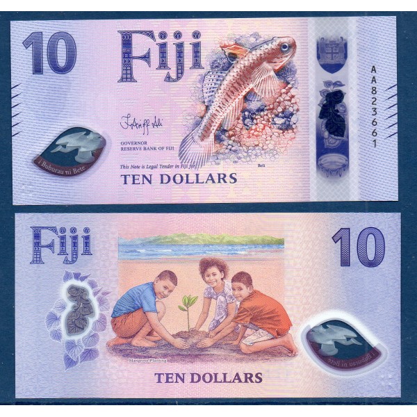 Fidji P.126a, Neuf Billet de 10 Dollars 2026 Poisson beli