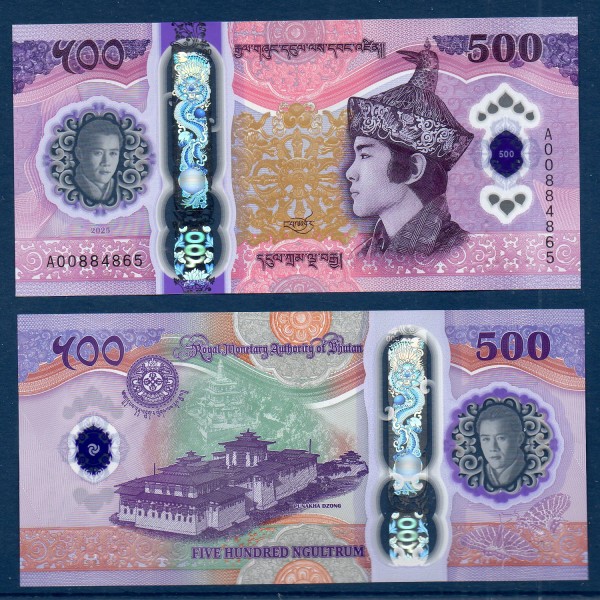 Bhoutan P.44 Neuf Billet de 500 Ngultrum 2025 Jigme Singye Wangchuk