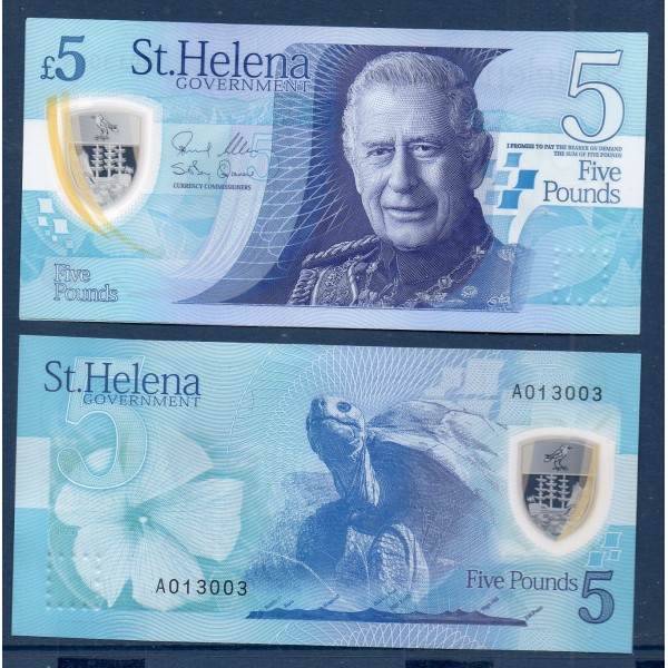 Sainte Helene P.14, Neuf banque de 5 pounds 2026 Charles III