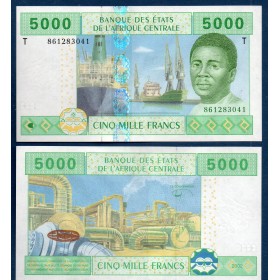 Afrique Centrale P.109Td pour le Congo, Spl Billet de 5000 Francs CFA 2002