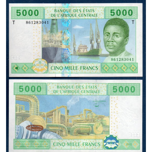 Afrique Centrale P.109Td pour le Congo, Spl Billet de 5000 Francs CFA 2002