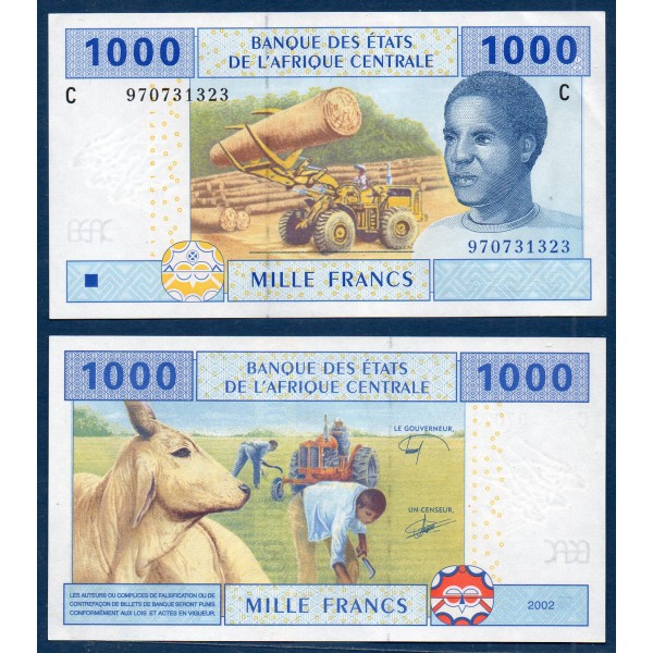 Afrique Centrale P.607Ce pour le Tchad, Spl Billet de 1000 Francs CFA 2002