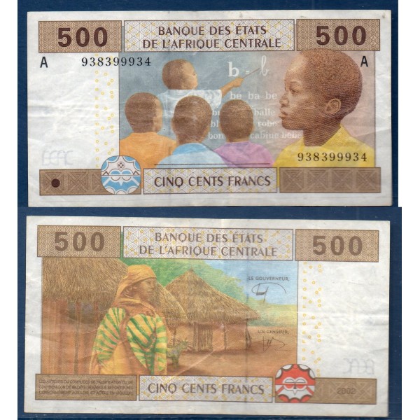Afrique Centrale P.406Ad Gabon, TTB, Billet de 500 Francs CFA 2002 cabane