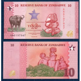 Zimbabwe P.115, Neuf, Billet de 10 Zig 2026 Bufle