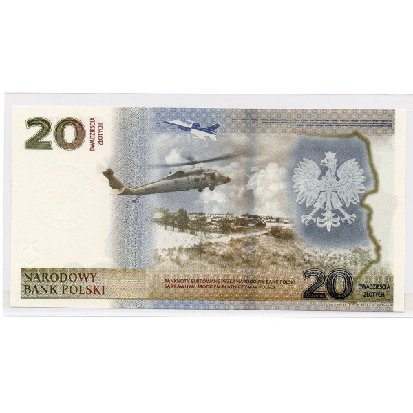 Pologne P.196, Neuf en Folder Billet de 20 Zlotych 2022 Frontière est