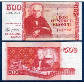 Islande P.58b, neuf Billet de 500 kronur 2019 Jon Sigurdsson