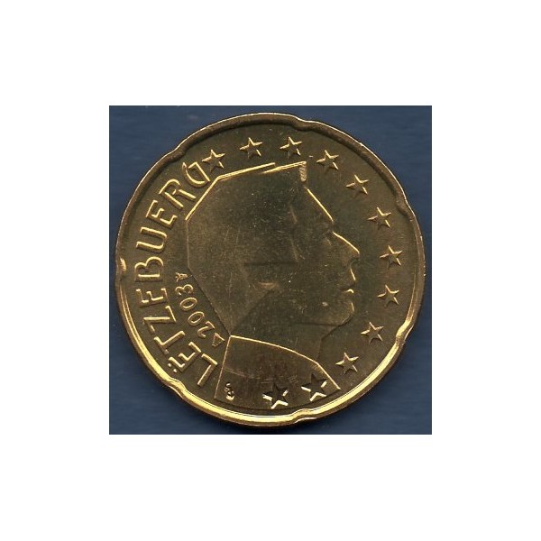 Pièce de 20 centimes d'Euro Luxembourg - Grand-Duc Henri 1ère carte (2002-2006)