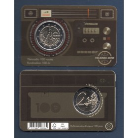 2 euro commémorative Coin-card brun, Finlande 2026, 100ans Radio Yle
