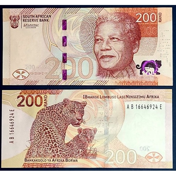 Afrique du sud P.152a, neuf, Billet de 200 rand 2023 Léopards