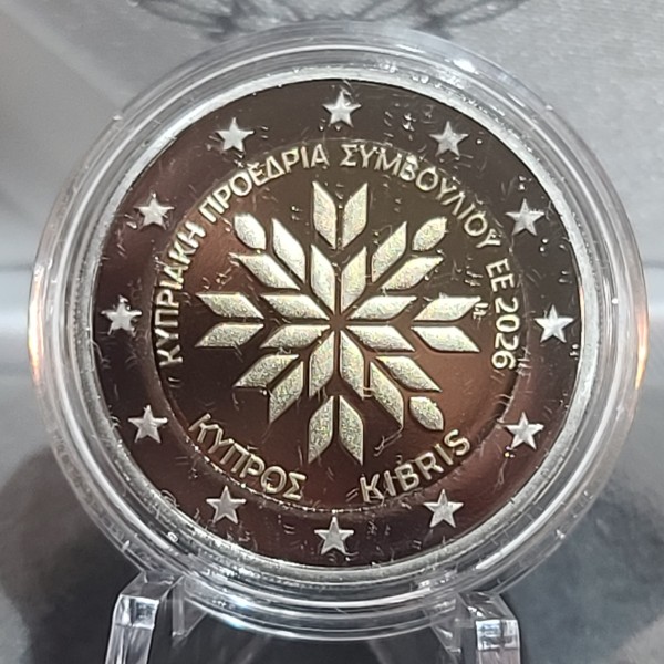 2 euro commémorative BE, Chypre 2026 Présidence Conseil Union Européenne