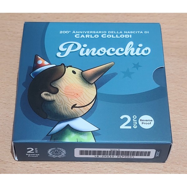 2 euro commémorative Italie 2026 Carlo Collodi - Pinocchio pièce de monnaie €