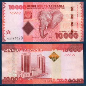Tanzanie P.44d, Sup, Billet de 10000 shillings 2025 Éléphants