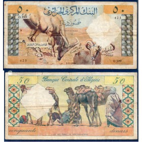 Algérie P.124a, TB Billet de 50 dinars 1964 Chèvres