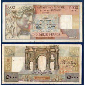 Algérie P.109a, TB, Billet de 5000 francs 11.1.1950 Apollon