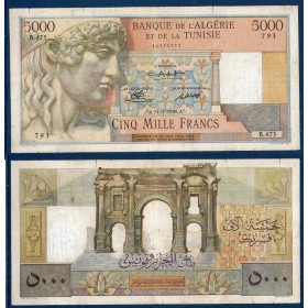 Algérie P.109a, TB, Billet de 5000 francs 24.2.1950 Apollon