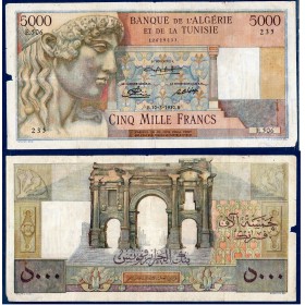 Algérie P.109a, TB manque, Billet de 5000 francs 10.3.1950 Apollon