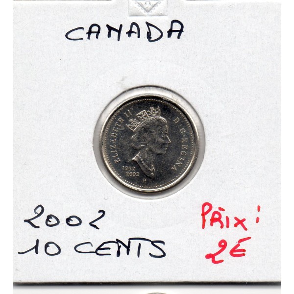 Canada 10 cents 2002 Spl, KM.447 Jubilée d'or