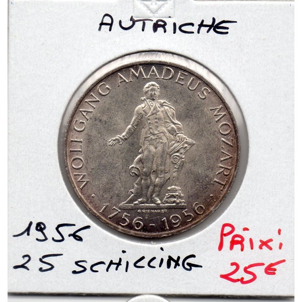 Autriche 25 Schilling 1956 Spl, KM.2881 Mozart