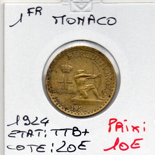 Monaco crédit Foncier 1 franc 1924 TTB+, Gad.127