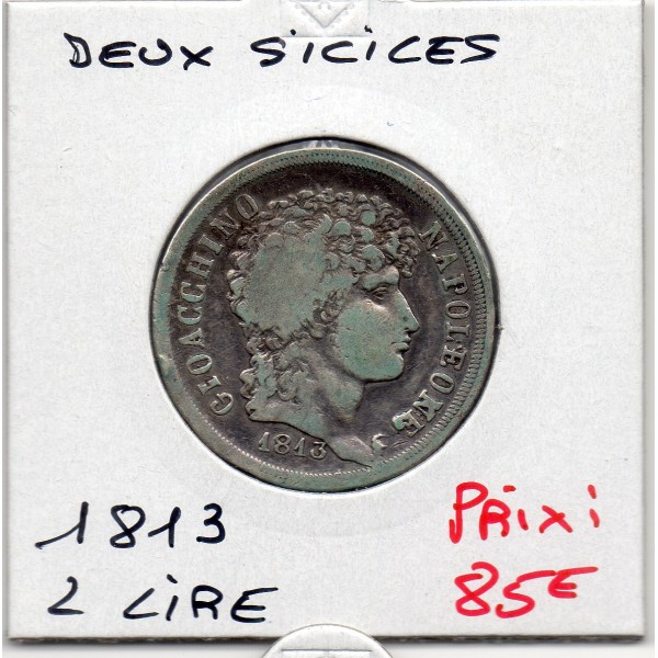 Italie Deux Siciles 2 lire 1813 TTB-, KM.258 Joachim Murat