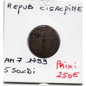 Italie République Cisalpine 5 Soldi an 7 1799 Sup-, KM.276 siège de mantoue