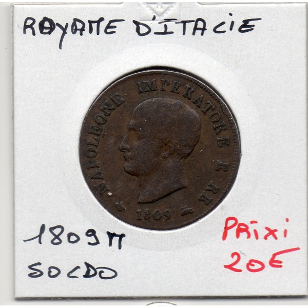 Italie Napoléon 1 soldo 1809 M Milan TB, KM.C3