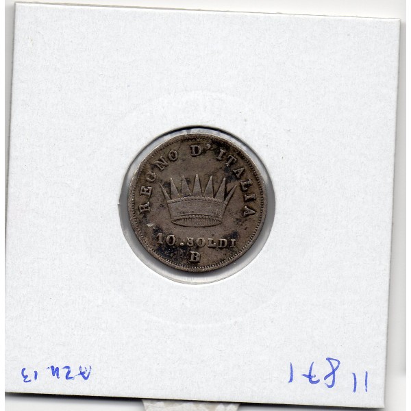 Italie Napoléon 10 soldi 1813 B Bologne TB,  KM.C6