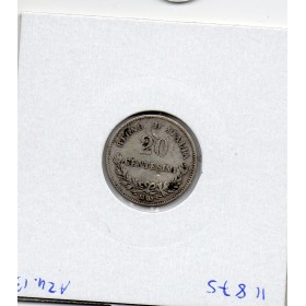 Italie 20 centesimi 1863 M BN TTB-, KM.13.1 Vittorio Emanuele