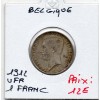 Belgique 1 Franc 1912 en Français TTB, KM.72 Albert 1er
